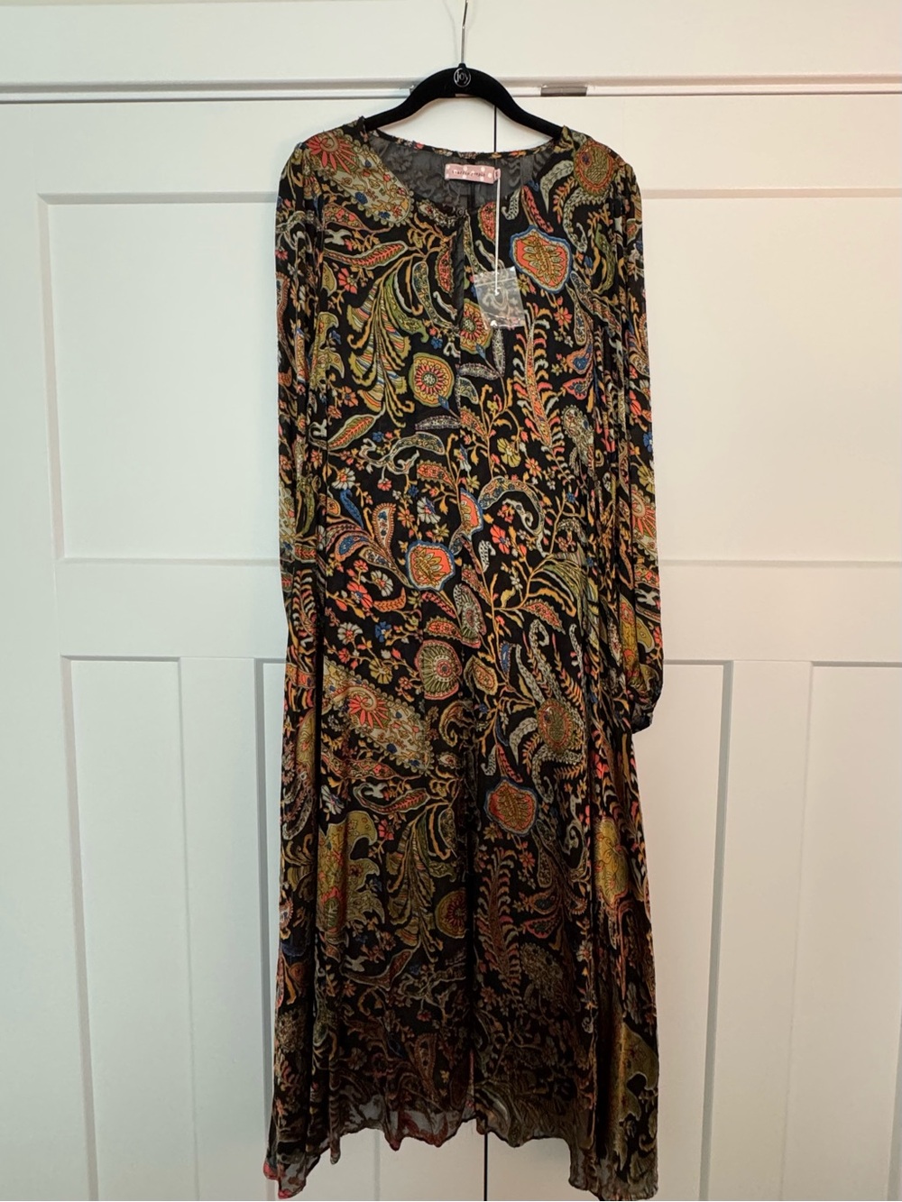 NWT Traffic People Velvet Burnout Maxi Dress